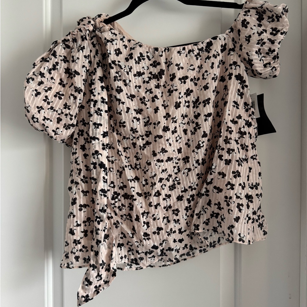 Ulla Johnson Cream Puff Sleeve Blouse With Ruffled Tie Front